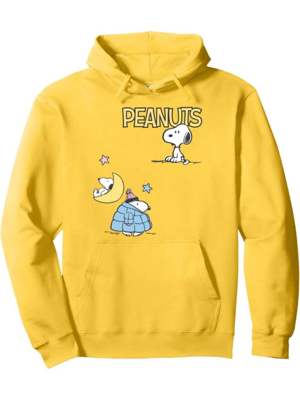 Cozy Snoopy Patchwork Puffer Jacket Pullover Hoodie - Fun Winter Outerwear